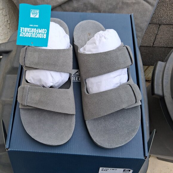 REEF OJAI TWO BAR Sandals Mens Size 10 Grey CJ6302 New in Box main image 2